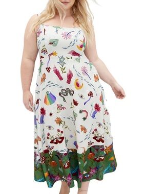 City Chic Annabel Print Maxi Dress | Fit & Flare Pocket Dress (18/M)
